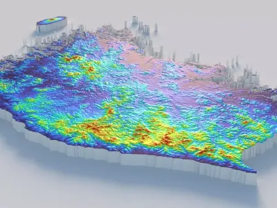 Korea ROK Terrain Country 3D model