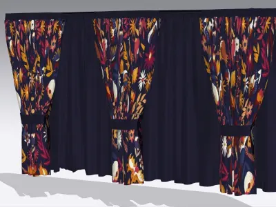 Curtain Low-poly 3D model