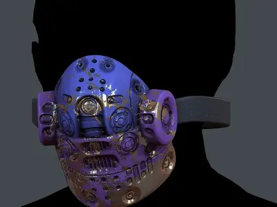 Gas mask helmet 3d model scifi Low-poly  Low-poly 3D model 525