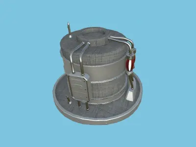 Steampunk Hat 08 Gray Steel - SciFi Character Design Low-poly 3D model