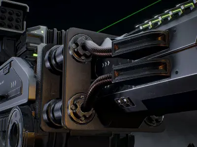 Sci-Fi Robot Turret Low-poly 3D model