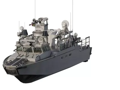 DETAILED PATROL BOAT 3D model