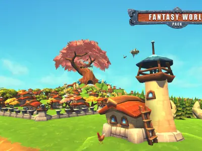 Fantasy World Pack Low Poly Low-poly 3D model