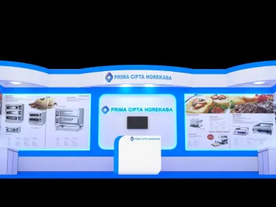 Booth Exhibition Design size 9x3 m one side open Low-poly 3D model