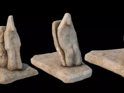 Stone totems kit with PBR workflow for V-Ray  3D model