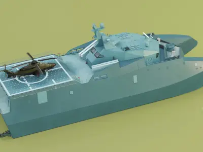  Corvette Class Rocket Ship with Helicopter 