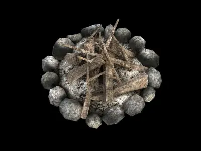 Campfire - PBR - Textured Low-poly 3D model