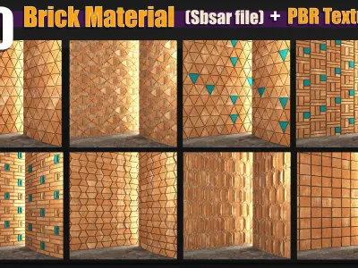 40 Brick PBR Material Texture
