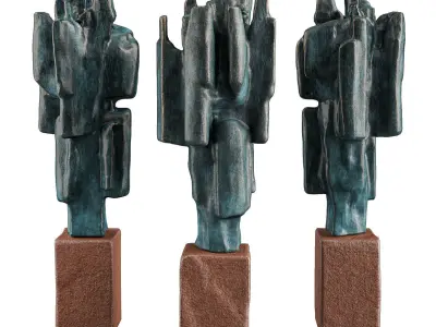 Brutal art metal Low-poly 3D model