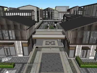 north american houses cluster architecture undergraduate 3D model