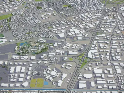 Santa Clara - California  Low-poly 3D model