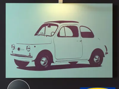 Picture wall withlighting 3D model