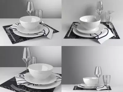 Table set 01 3D model