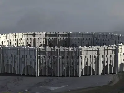 Babylon Tower base wall 3D model