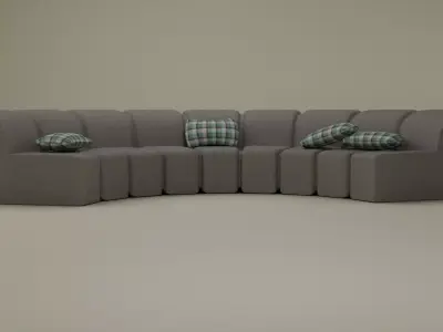 3D armchair and cushions 3D model