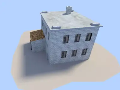 building house in minecraft Low-poly 3D model
