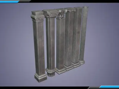 Building Architecture Element Textured Base Mesh 14 Low-poly 3D model