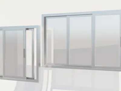 Sliding window 2 sizes with bug screen 3D model