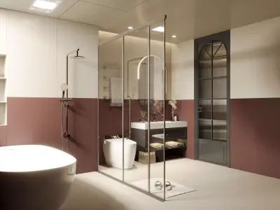 Modern French style bathroom 3D model 3D model