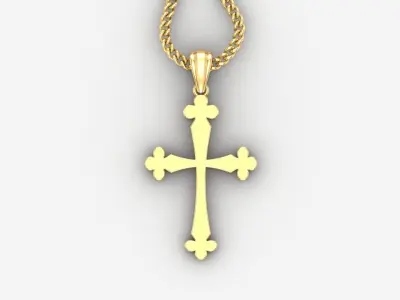 Light Gold 18K Cross Pendant 1CP020 3D print model