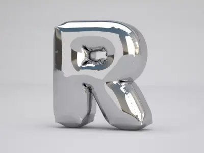R Balloon Silver 3D model