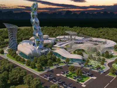 0014 - Futuristic City - 2021 - 02 - 2Ds Plans - 3Ds Files 3D model