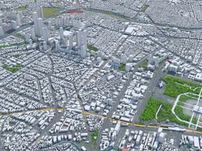 Jakarta Downtown Indonesia Low-poly 3D model