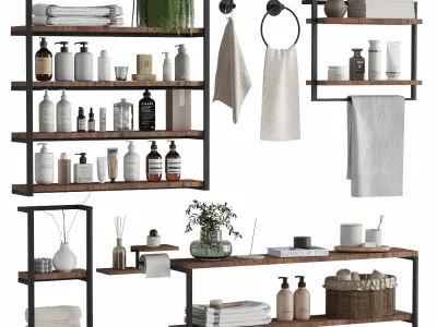 Bathroom Accessories-6 set 3D Model Pack