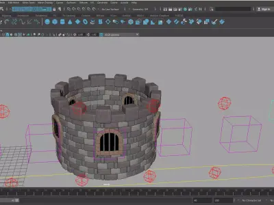 Cartoony Wall Rig Low-poly 3D model