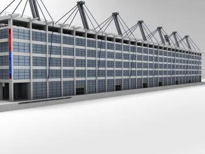 Soccer football stadium high detail 3D model