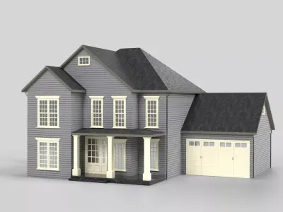 British House Design 16T2 Low-poly 3D model