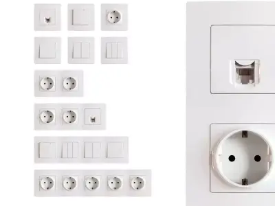 Legrand Etika electrical outlets and switches 3D model