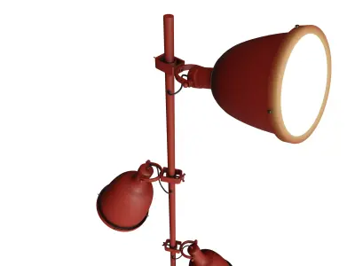 Industrial Three-Head Floor Lamp 3D model