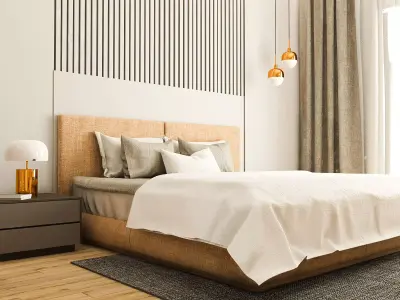 Modern Bedroom Interior Scene Vray render 3d model 3D model
