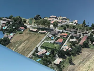 Village French 3D - Villeneuve-les-Bouloc 3D model