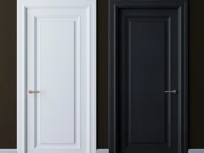 Door collection two doors mockup 3D Model Pack