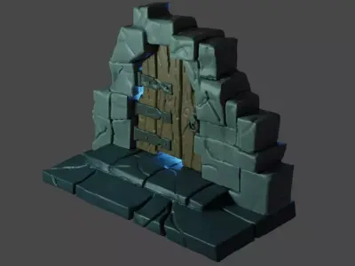 Eerie Dungeon Door 3D model