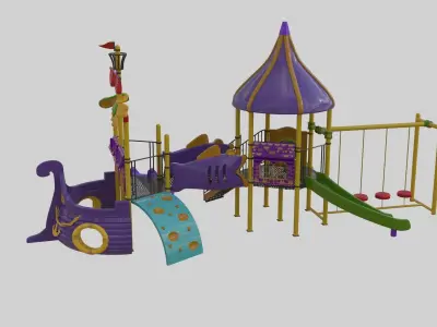 3D Ship Themed Playground Model - 05 3D model
