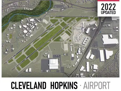 Cleveland Airport Low-poly 3D model