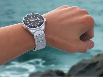  Tag Heuer Aquaracer Dive Watch on Male Wrist Black 