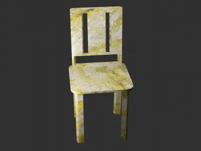 Office chair in stone material Low-poly 3D model