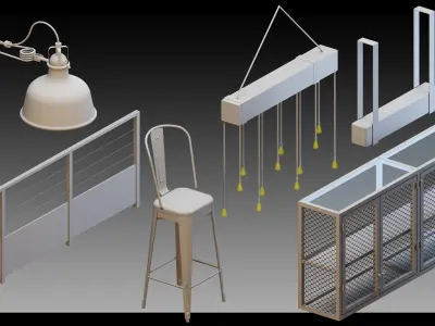 96 Interior Objects- Vol 02- High detail 3d models 3D model