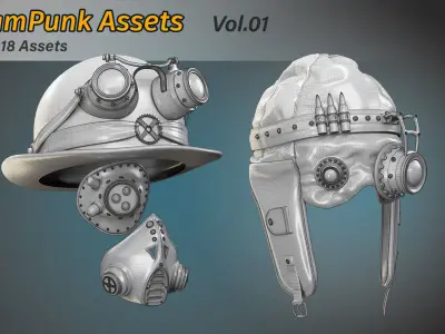 SteamPunk 3D Assets  FBX  OBJ Low-poly 3D model