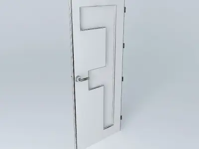 Letter "F", 3D door, very detail with glass, lock and hinger. Free 3D model