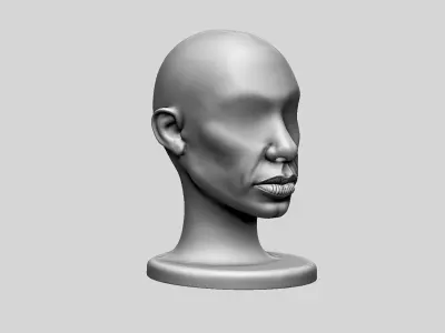 mdoern human head Headphone Stand  Cyborg Headset Stand 3D print model
