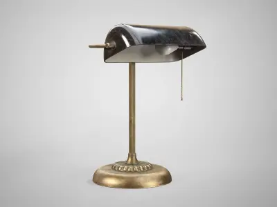 Vintage Banker Lamp - Retro Office Lamp AAA Game Ready Low-poly 3D model