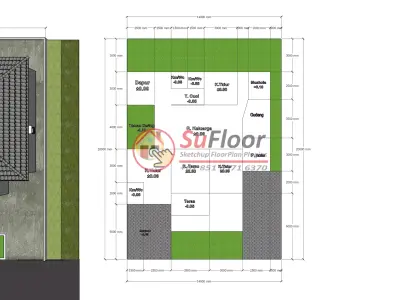 House 14x20m code 658 - Sketchup 3D model 3D model 3D model