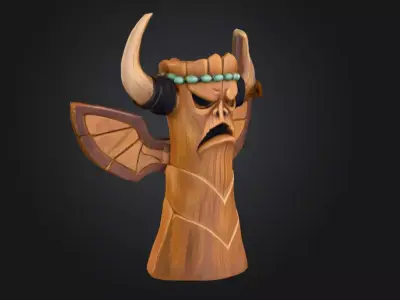 Totemic Guardian Low-poly 3D model