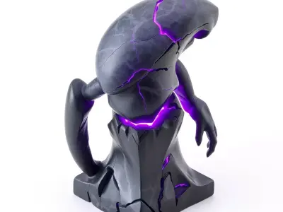 Mystic Stone Golem Statue Low-poly 3D model