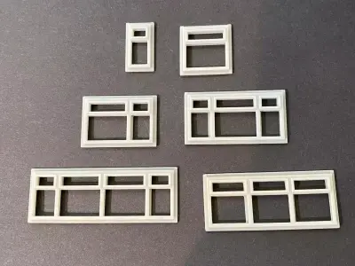 WINDOW FRAMES FOR 7MM SCALE O GAUGE MODEL RAILWAY BUILDING 3D print model